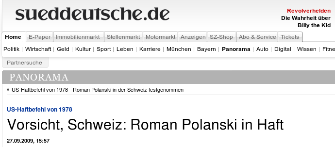 Süddeutsche online Screenshot