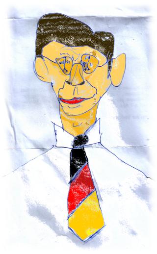 Karikatur des Prsidenten.