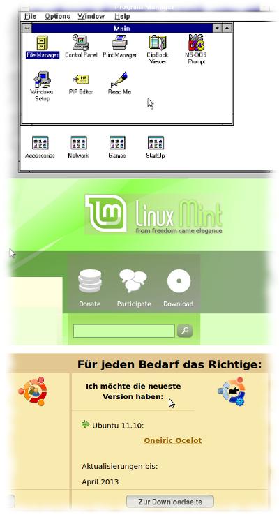 Screenshots Win3.11 - Linux Mint - Ubuntu.