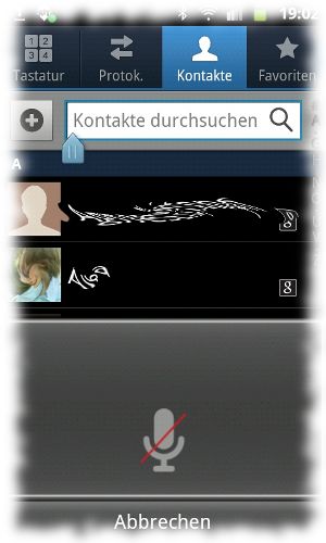 Screenshot der Spracheingabe-App.