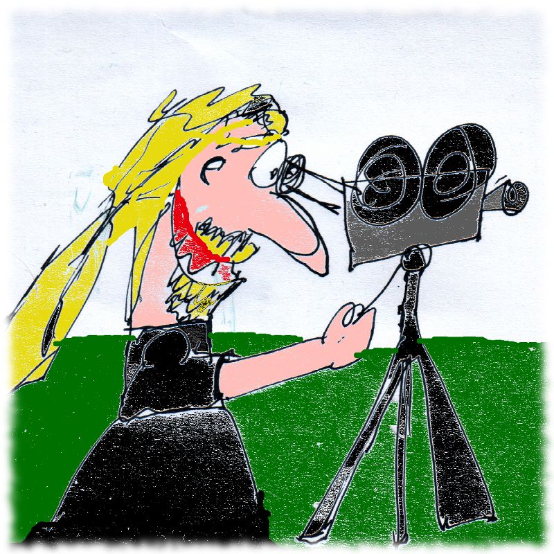 Karikatur von Ulf mit Kamera.