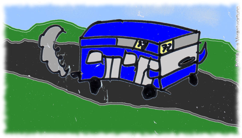 Zeichnung eines Linienbusses (schlecht)