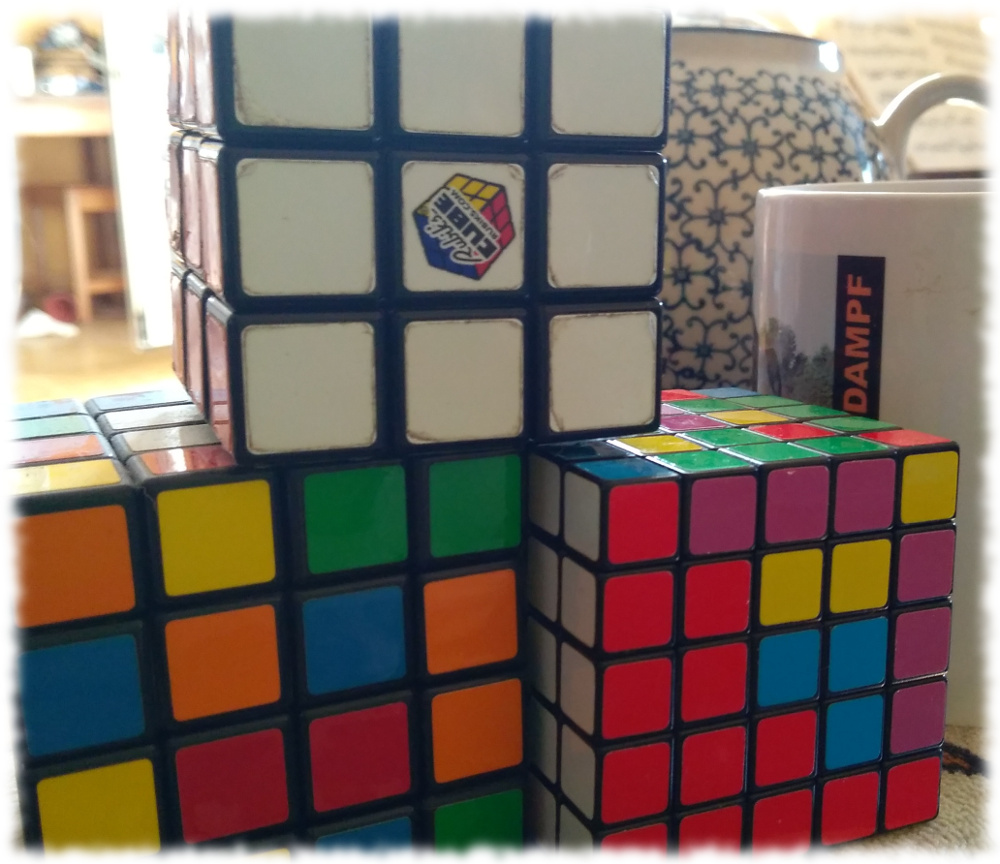 Rubiks-Wrfel 3x3, 4x4 und 5x5 (intakt)