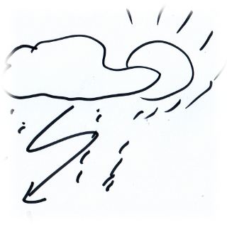 Zeichnung Unwetter, wie üblich mißlungen.