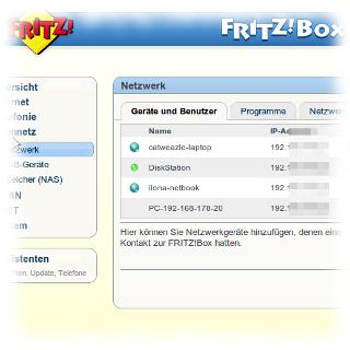 Konfigurationsoberfläche der Fritz!Box.