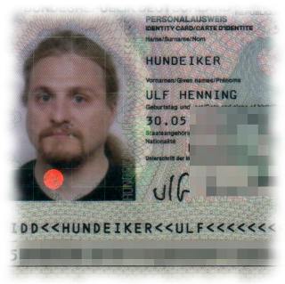 Ulf sein Personalausweisausschnitt.